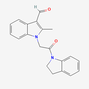 B1332541 1-[2-(2,3-Dihydro-indol-1-yl)-2-oxo-ethyl]-2-methyl-1H-indole-3-carbaldehyde CAS No. 433963-38-3