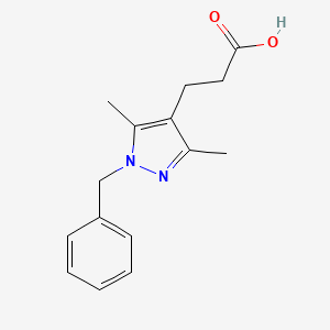 molecular formula C15H18N2O2 B1332542 3-(1-苄基-3,5-二甲基-1H-吡唑-4-基)丙酸 CAS No. 381679-93-2