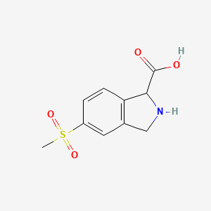 molecular formula C10H11NO4S B13325433 5-(Methylsulfonyl)isoindoline-1-carboxylic acid 