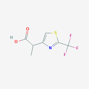 molecular formula C7H6F3NO2S B13325510 2-[2-(Trifluoromethyl)-1,3-thiazol-4-yl]propanoic acid 