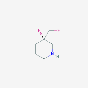 molecular formula C6H11F2N B13325516 (S)-3-Fluoro-3-(fluoromethyl)piperidine 