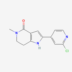 molecular formula C13H12ClN3O B13325522 2-(2-chloropyridin-4-yl)-5-methyl-1H,6H,7H-pyrrolo[3,2-c]pyridin-4-one 