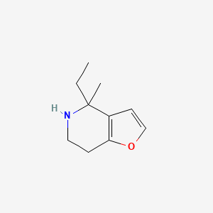 molecular formula C10H15NO B13325531 4-Ethyl-4-methyl-4H,5H,6H,7H-furo[3,2-c]pyridine 