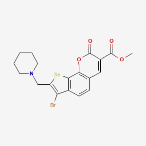 molecular formula C19H18BrNO4Se B13325560 Methyl 7-bromo-2-oxo-8-(piperidin-1-ylmethyl)-2H-selenopheno[3,2-h]chromene-3-carboxylate 