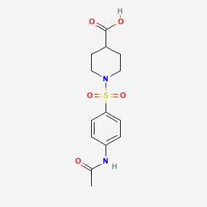 molecular formula C14H18N2O5S B1332558 1-(4-乙酰氨基苯磺酰基)哌啶-4-甲酸 CAS No. 314744-44-0