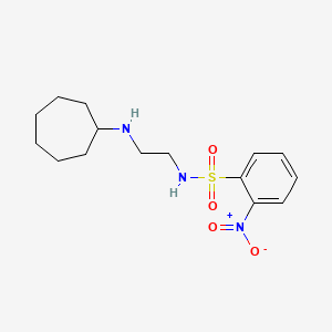 molecular formula C15H23N3O4S B13325583 N-[2-(Cycloheptylamino)ethyl]-2-nitrobenzene-1-sulfonamide 