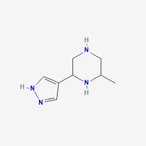 molecular formula C8H14N4 B13325594 2-Methyl-6-(1H-pyrazol-4-yl)piperazine 