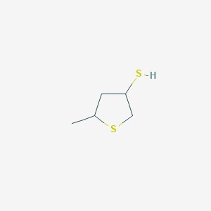 molecular formula C5H10S2 B13325621 5-Methylthiolane-3-thiol 