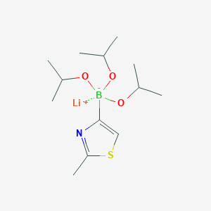 molecular formula C13H25BLiNO3S B13325636 Lithium triisopropoxy(2-methylthiazol-4-yl)borate 