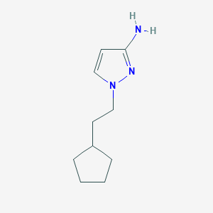 molecular formula C10H17N3 B13325652 1-(2-Cyclopentyl-ethyl)-1H-pyrazol-3-ylamine 