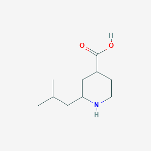 molecular formula C10H19NO2 B13325671 2-(2-Methylpropyl)piperidine-4-carboxylic acid 