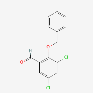 molecular formula C14H10Cl2O2 B1332574 2-(苄氧基)-3,5-二氯苯甲醛 CAS No. 40359-57-7