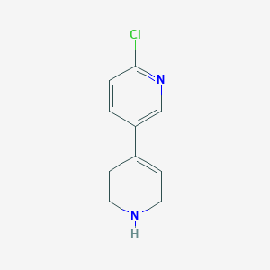 molecular formula C10H11ClN2 B13325746 2-Chloro-5-(1,2,3,6-tetrahydropyridin-4-yl)pyridine 