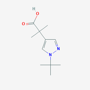 molecular formula C11H18N2O2 B13325756 2-(1-tert-Butyl-1H-pyrazol-4-yl)-2-methylpropanoic acid 