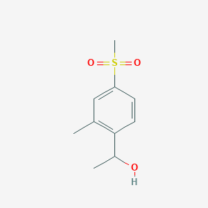 molecular formula C10H14O3S B13325780 1-(4-Methanesulfonyl-2-methylphenyl)ethan-1-ol 