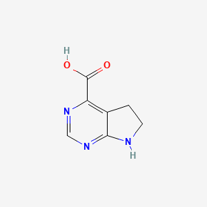 molecular formula C7H7N3O2 B13325800 6,7-Dihydro-5H-pyrrolo[2,3-d]pyrimidine-4-carboxylic acid 