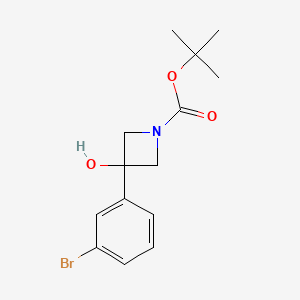 molecular formula C14H18BrNO3 B13325803 Tert-butyl 3-(3-bromophenyl)-3-hydroxyazetidine-1-carboxylate CAS No. 1451998-30-3