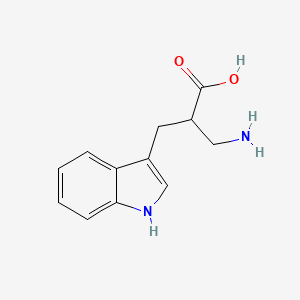 molecular formula C12H14N2O2 B13325811 2-((1H-Indol-3-YL)methyl)-3-aminopropanoic acid CAS No. 153-95-7