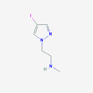 molecular formula C6H10IN3 B13325844 2-(4-iodo-1H-pyrazol-1-yl)-N-methylethan-1-amine 