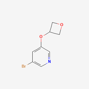 molecular formula C8H8BrNO2 B13325846 3-Bromo-5-(oxetan-3-yloxy)pyridine 