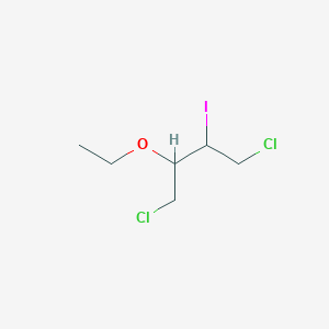 molecular formula C6H11Cl2IO B13325869 1,4-Dichloro-2-ethoxy-3-iodobutane 