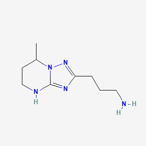 3-{7-methyl-4H,5H,6H,7H-[1,2,4]triazolo[1,5-a]pyrimidin-2-yl}propan-1-amine