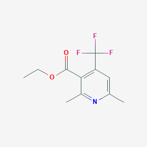 molecular formula C11H12F3NO2 B13325890 Ethyl 2,6-dimethyl-4-(trifluoromethyl)nicotinate 