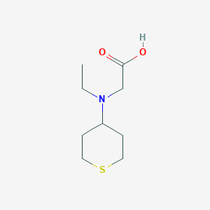 molecular formula C9H17NO2S B13325897 N-Ethyl-N-(tetrahydro-2H-thiopyran-4-yl)glycine 