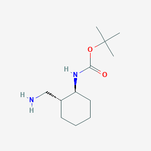 molecular formula C12H24N2O2 B13325924 tert-Butyl ((1S,2R)-2-(aminomethyl)cyclohexyl)carbamate 