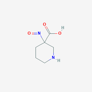 molecular formula C6H10N2O3 B13325951 3-Nitrosopiperidine-3-carboxylic acid 