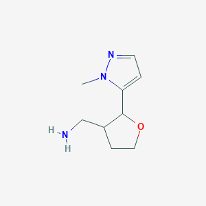 molecular formula C9H15N3O B13325965 [2-(1-methyl-1H-pyrazol-5-yl)oxolan-3-yl]methanamine 