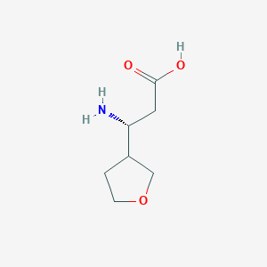 molecular formula C7H13NO3 B13325972 (3R)-3-Amino-3-(oxolan-3-yl)propanoic acid 