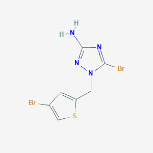 molecular formula C7H6Br2N4S B13325989 5-Bromo-1-[(4-bromothiophen-2-yl)methyl]-1H-1,2,4-triazol-3-amine 