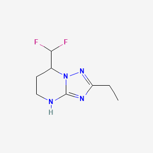 molecular formula C8H12F2N4 B13325999 7-(difluoromethyl)-2-ethyl-4H,5H,6H,7H-[1,2,4]triazolo[1,5-a]pyrimidine 