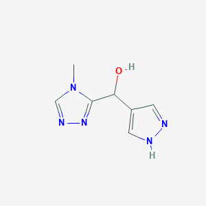 molecular formula C7H9N5O B13326001 (4-Methyl-4H-1,2,4-triazol-3-yl)(1H-pyrazol-4-yl)methanol 