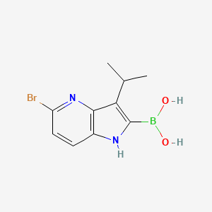 molecular formula C10H12BBrN2O2 B13326029 (5-Bromo-3-isopropyl-1H-pyrrolo[3,2-b]pyridin-2-yl)boronic acid 