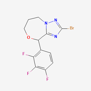 molecular formula C12H9BrF3N3O B13326065 2-Bromo-9-(2,3,4-trifluorophenyl)-6,7-dihydro-5H,9H-[1,2,4]triazolo[5,1-c][1,4]oxazepine 