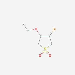 molecular formula C6H11BrO3S B13326078 3-Bromo-4-ethoxy-1lambda6-thiolane-1,1-dione 