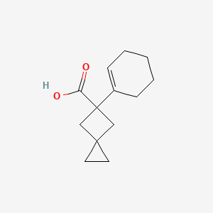 molecular formula C13H18O2 B13326089 5-(Cyclohex-1-en-1-yl)spiro[2.3]hexane-5-carboxylic acid 