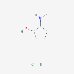 molecular formula C6H14ClNO B13326106 2-(Methylamino)cyclopentan-1-ol hydrochloride 