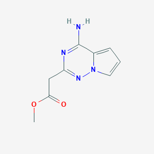 molecular formula C9H10N4O2 B13326156 Methyl 2-(4-aminopyrrolo[2,1-f][1,2,4]triazin-2-yl)acetate 