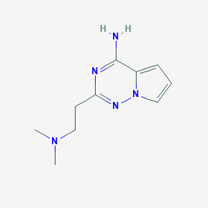 molecular formula C10H15N5 B13326173 2-(2-(Dimethylamino)ethyl)pyrrolo[2,1-f][1,2,4]triazin-4-amine 