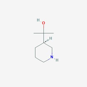 molecular formula C8H17NO B13326180 (R)-2-(piperidin-3-yl)propan-2-ol 