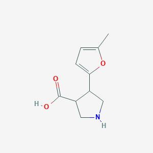 molecular formula C10H13NO3 B13326195 4-(5-Methylfuran-2-yl)pyrrolidine-3-carboxylic acid 