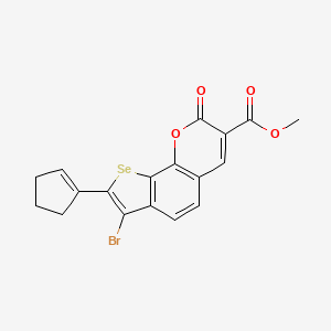 molecular formula C18H13BrO4Se B13326219 Methyl 7-bromo-8-(cyclopent-1-en-1-yl)-2-oxo-2H-selenopheno[3,2-h]chromene-3-carboxylate 