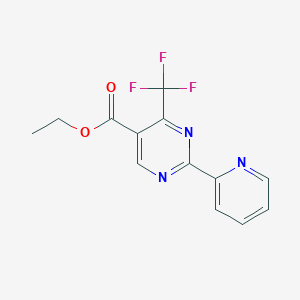 molecular formula C13H10F3N3O2 B1332623 2-(吡啶-2-基)-4-(三氟甲基)嘧啶-5-甲酸乙酯 CAS No. 866132-66-3