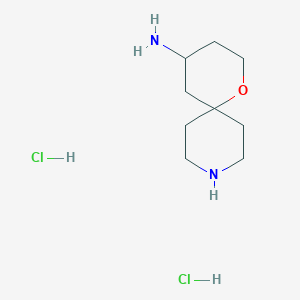 molecular formula C9H20Cl2N2O B13326230 1-Oxa-9-azaspiro[5.5]undecan-4-amine dihydrochloride 