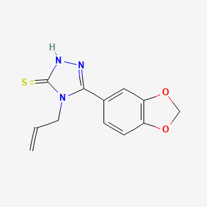 molecular formula C12H11N3O2S B1332625 4-烯丙基-5-(1,3-苯并二氧杂环-5-基)-4H-1,2,4-三唑-3-硫醇 CAS No. 77803-46-4