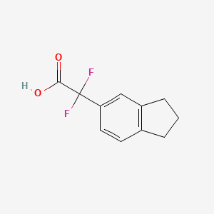 molecular formula C11H10F2O2 B13326270 2-(2,3-Dihydro-1H-inden-5-yl)-2,2-difluoroacetic acid 