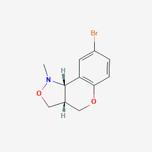 molecular formula C11H12BrNO2 B13326274 (3aR,9bS)-8-bromo-1-methyl-3,3a,4,9b-tetrahydrochromeno[4,3-c][1,2]oxazole 